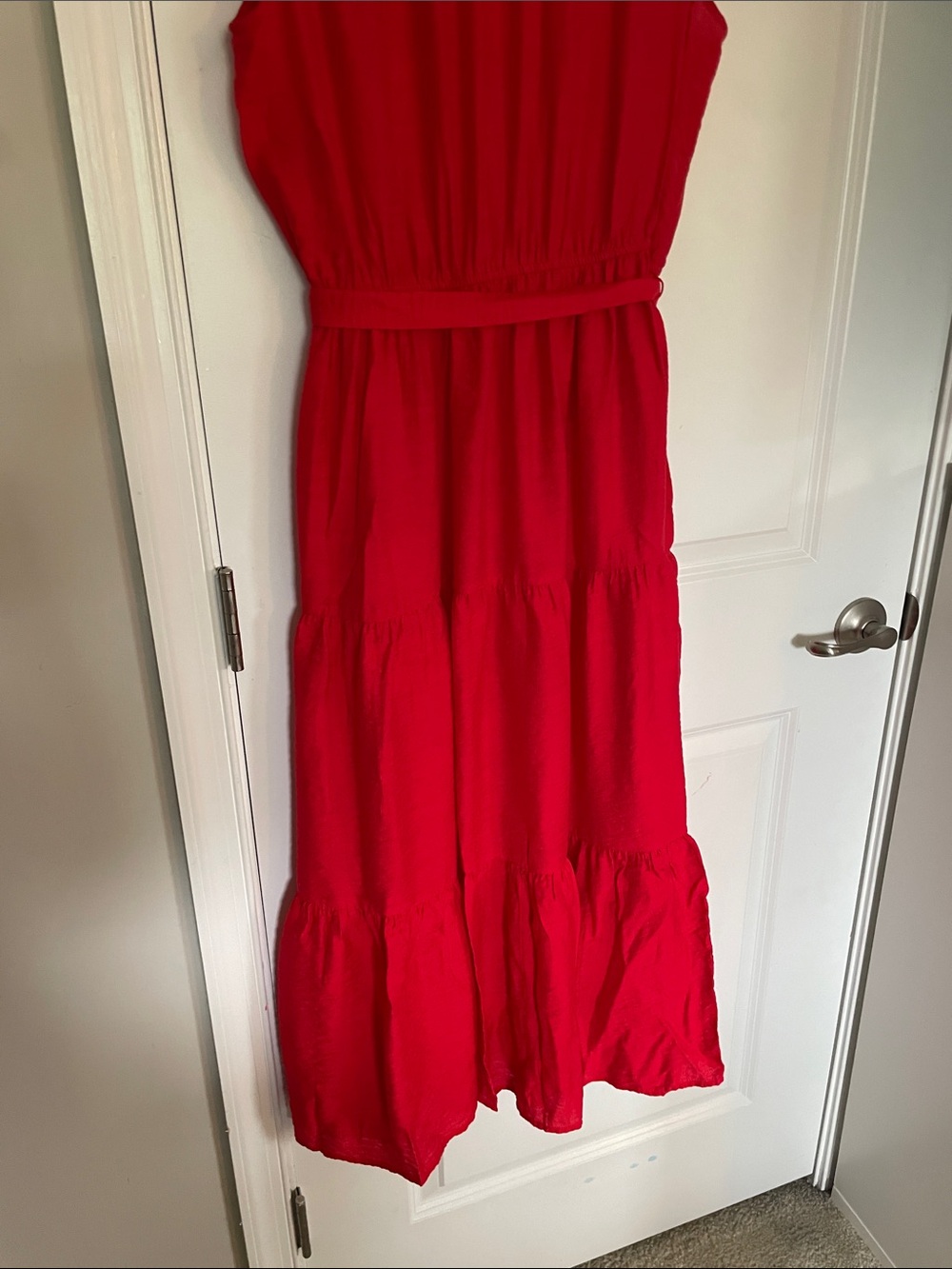 Simply Vera Sleeveless Red Tiered Maxi Summer Dress - Picture 8 of 12